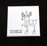 Reindeer Lights - Handcrafted Christmas Card - dr18-0028